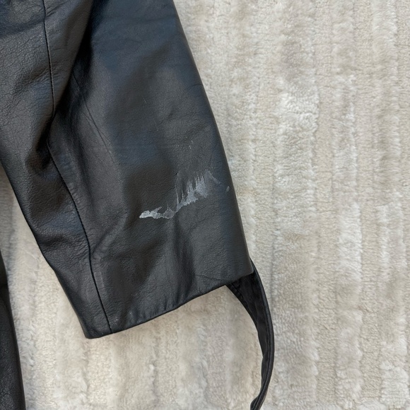 Vintage Express Black Leather Trench Coat Size Large - Picture 7 of 7